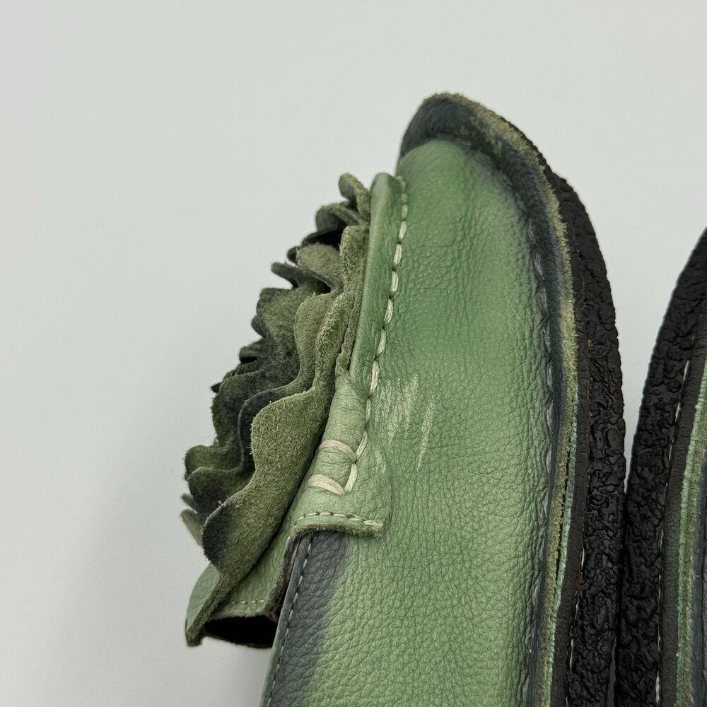 L’Artiste Spring Step Dezi Green Leather Rose Flower Flats Women EU 40 US 9 - Picture 8 of 11